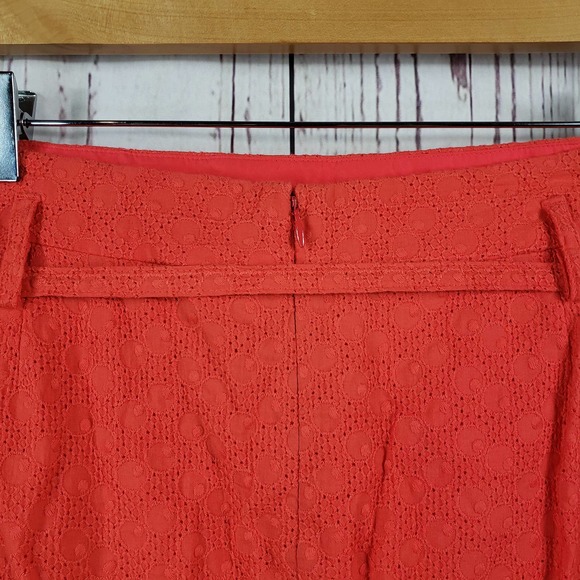 Express Design Studio A Line Skirt Womens Size 10 Eyelet Knee Length Orange - Picture 7 of 9